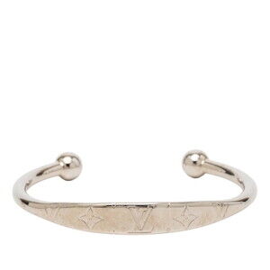 LOUIS VUITTON Silver Monogram Charm Bracelet